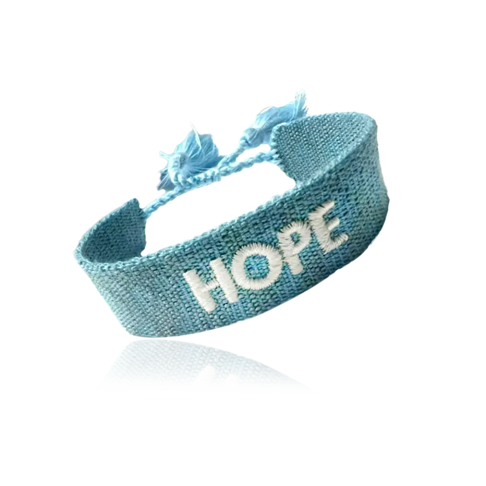 IOAKU Woven Hope armbånd lyseblått vevd