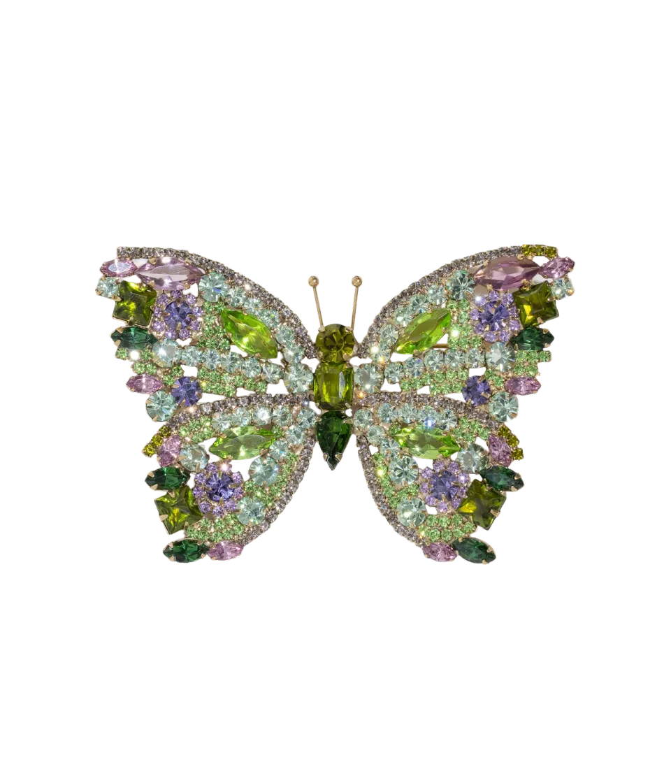 Loren Hope Butterfly X-Large brosje Olivine glass