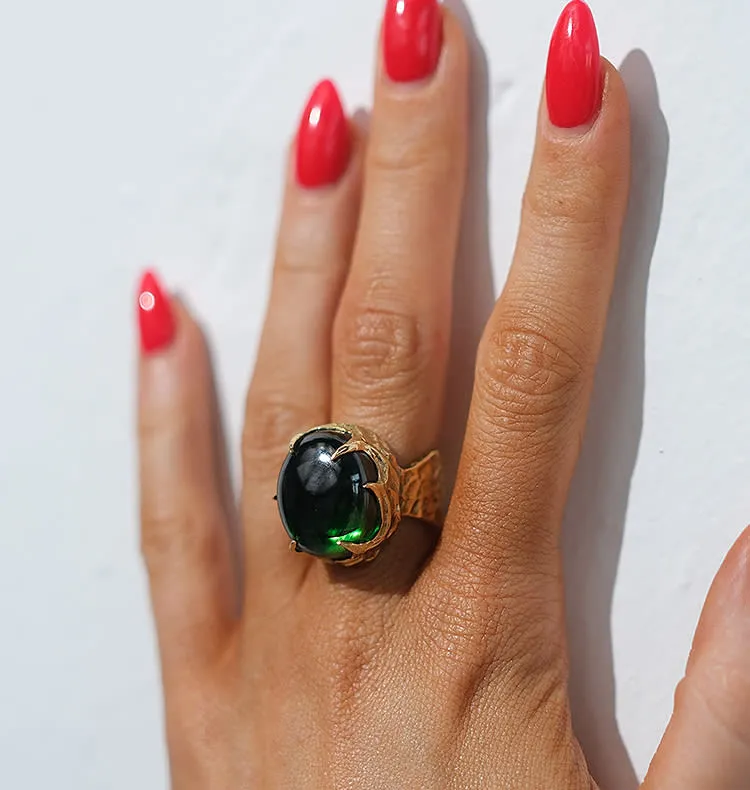 Wos Draco ring messing justerbar stein