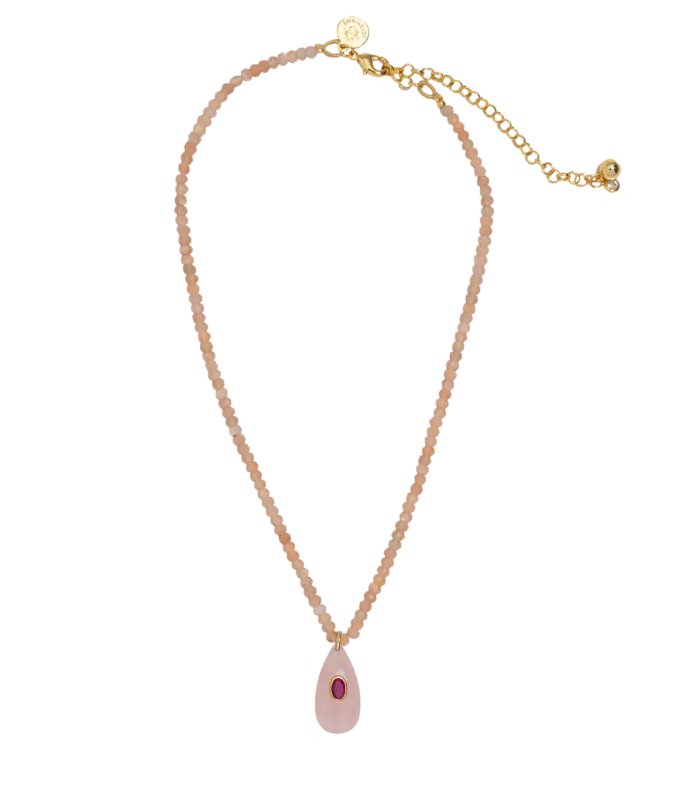 Loren Hope Adoria halskjede rosa 42 cm rosenkvarts