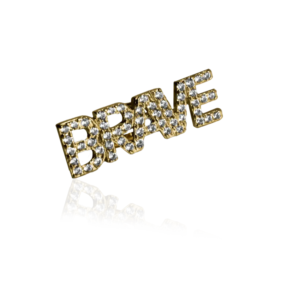 IOAKU Statement Sparkle BRAVE ring gull justerbar