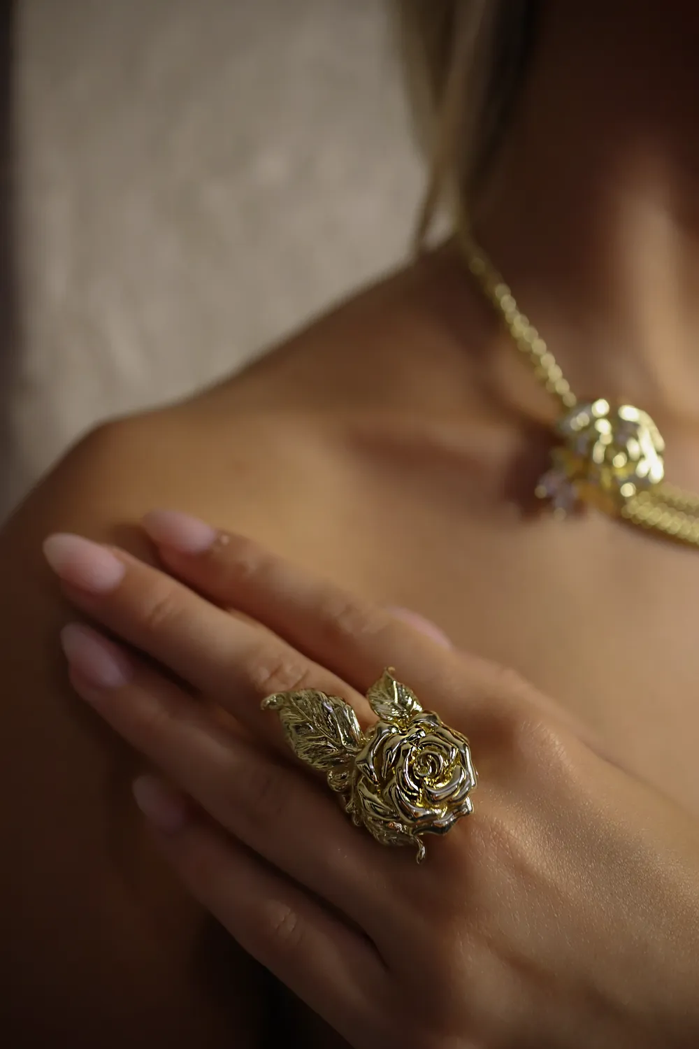 IOAKU Nostalgia ring gull rose justerbar