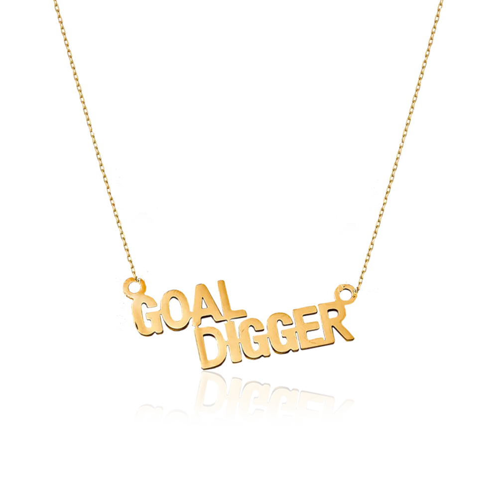 IOAKU Statement Quote Goal Digger halskjede gull 45 cm vannavstøtende