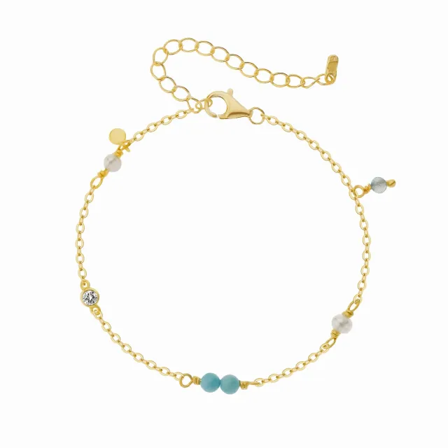 Wioga Mona-Lisa B-8815-GP armbånd forgylt blått