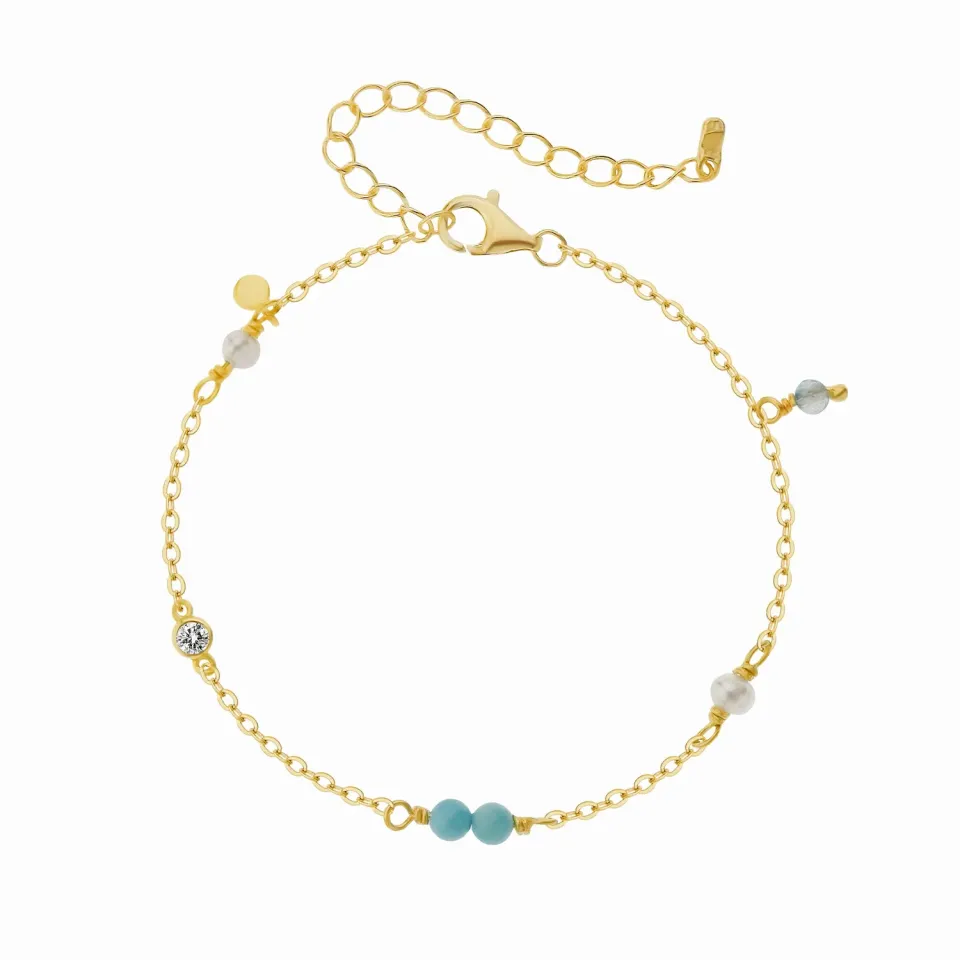 Wioga Mona-Lisa B-8815-GP armbånd forgylt blått