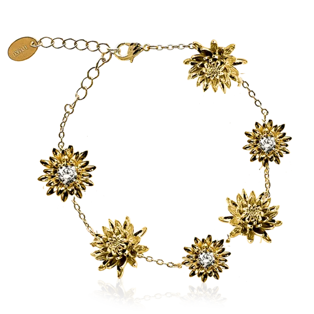 IOAKU Dahlia Waterlily armbånd gull 16+6 cm