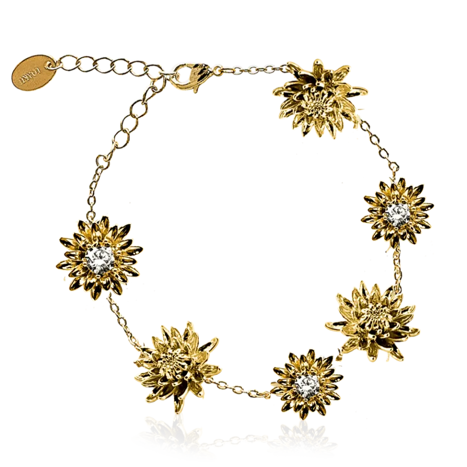 IOAKU Dahlia Waterlily armbånd gull 16+6 cm