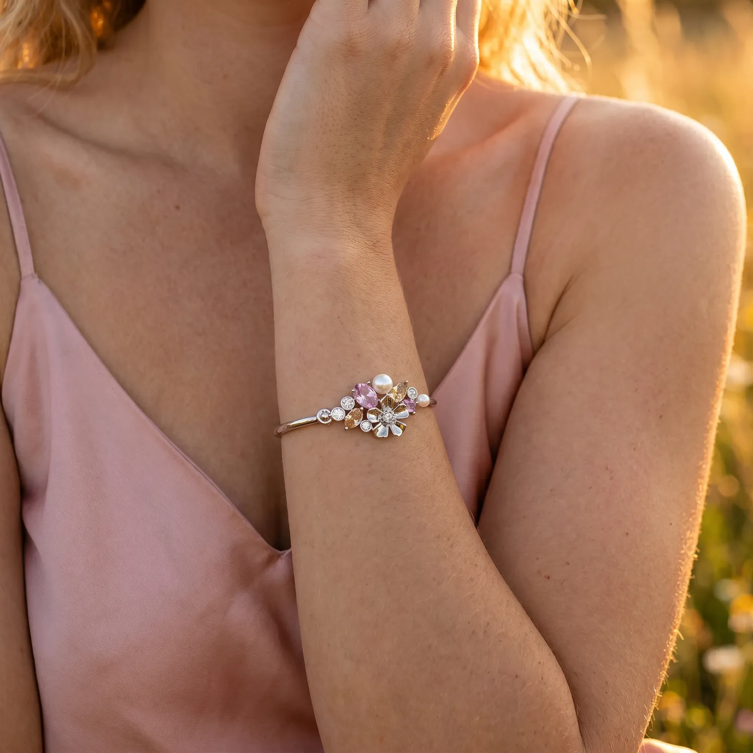 IOAKU La Fleur Sirene Garden Cuff armbånd rosa