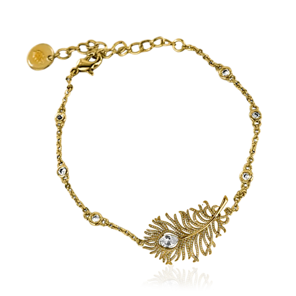 IOAKU Feather Elite armbånd gull 15+5 cm fjær