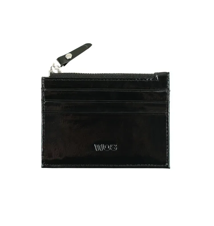 Wos Laney kortholder svart metallic skinn 11 cm