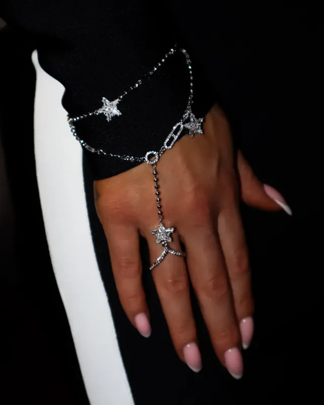 IOAKU Starlumen Crystal armbånd med ring gull