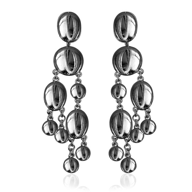 IOAKU Opal øredobber rhodium 8 cm heng