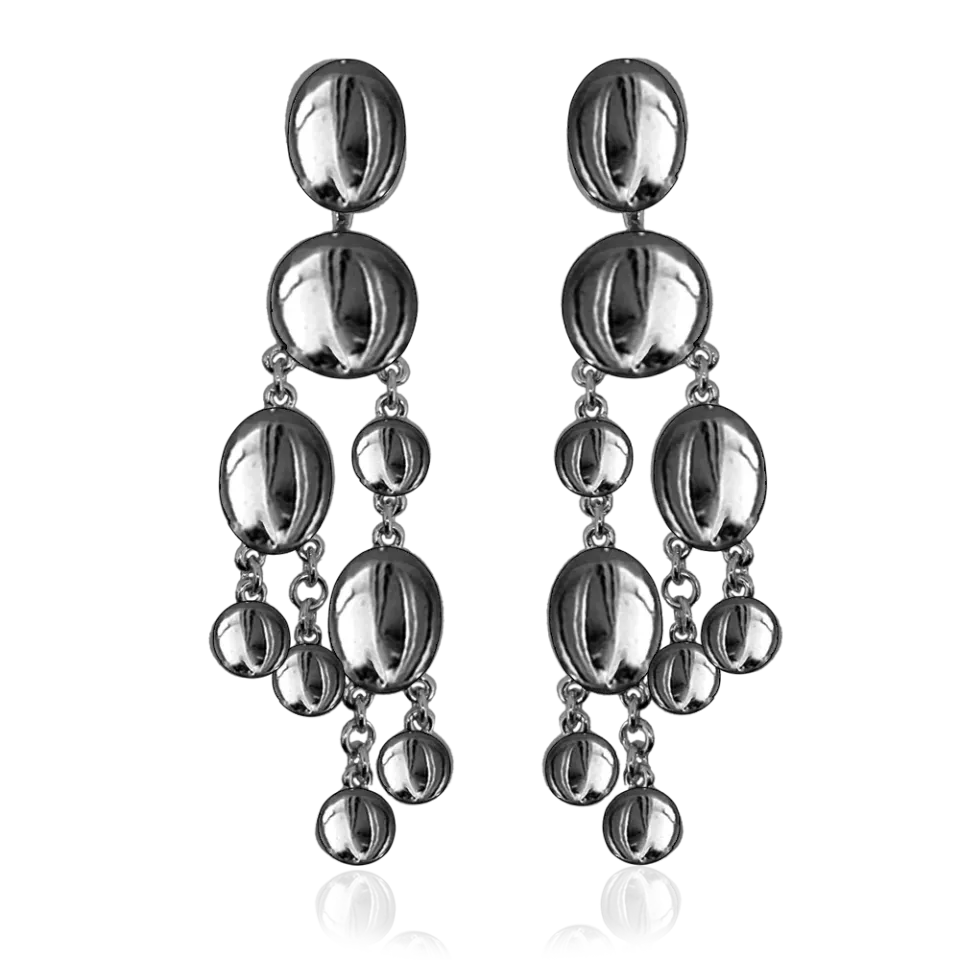 IOAKU Opal øredobber rhodium 8 cm heng