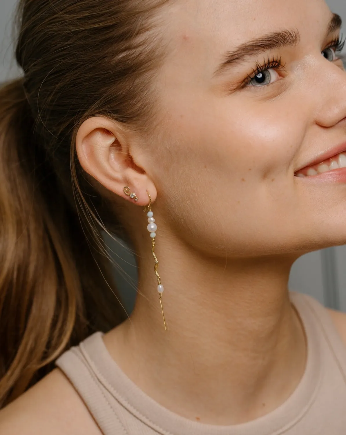 Wioga Lotti øreringe forgylt 1,1 cm studs