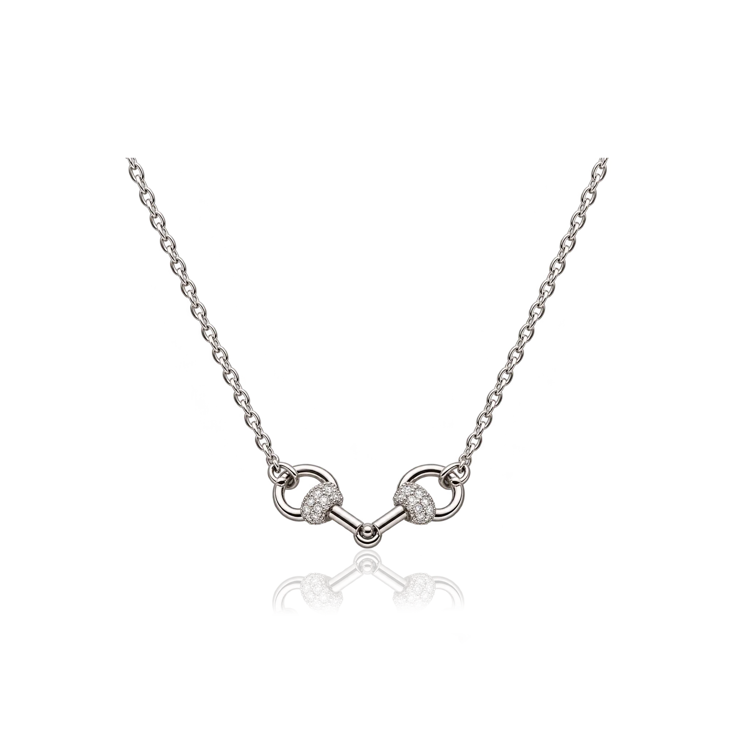 IOAKU Horsebit Pendant Sparkle halskjede gull