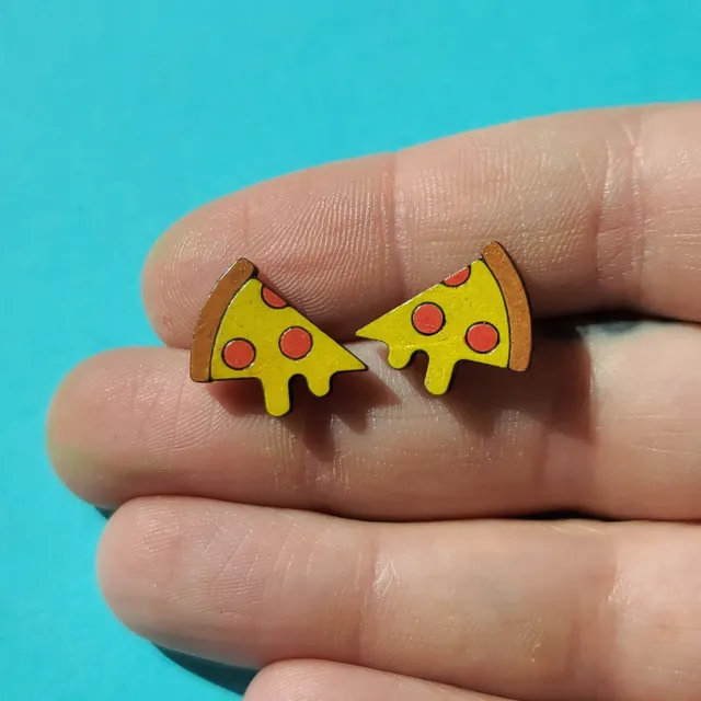 MiniKitty Pizza Studs øredobber akryl lett