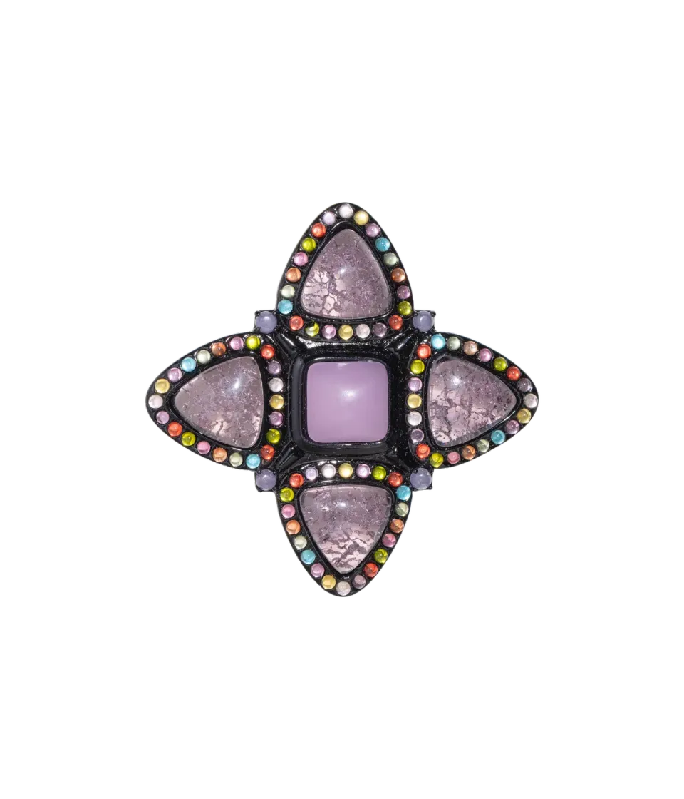 Loren Hope Noor brosje lilla 5,8 cm statement