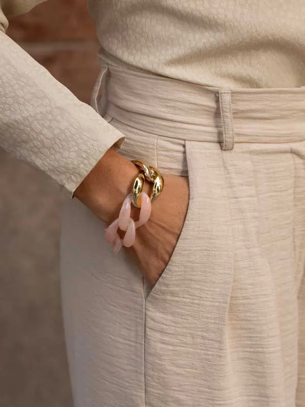 pfg Stockholm Avenue armbånd rosa resin gull