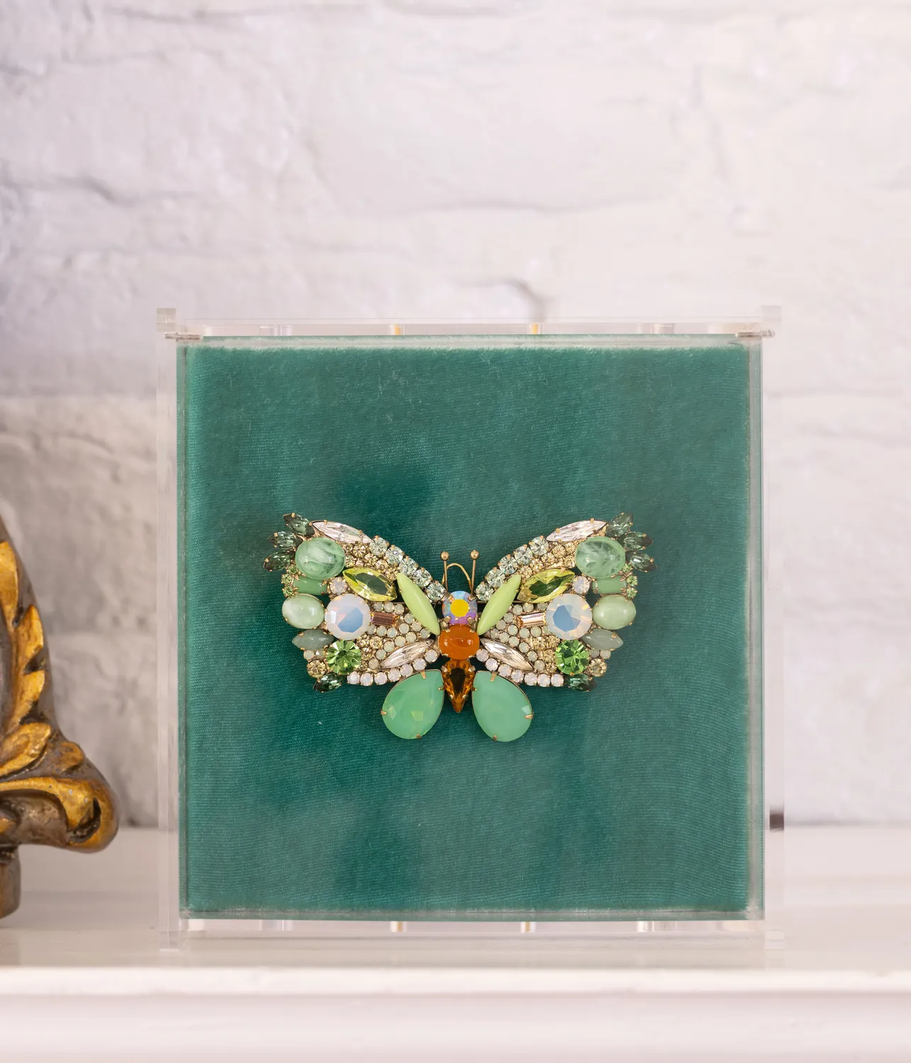 Loren Hope Large Butterfly brosje White Opal unika