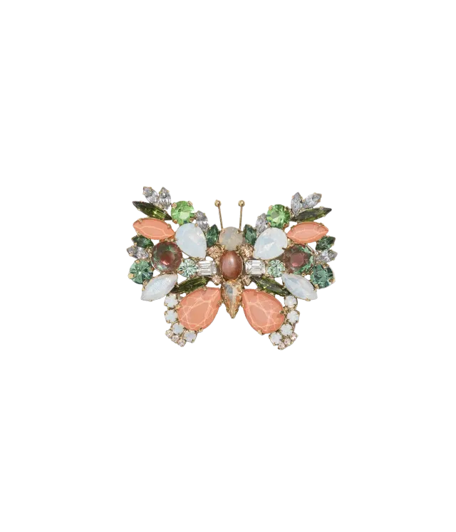 Loren Hope Butterfly brosje medium hvit opal