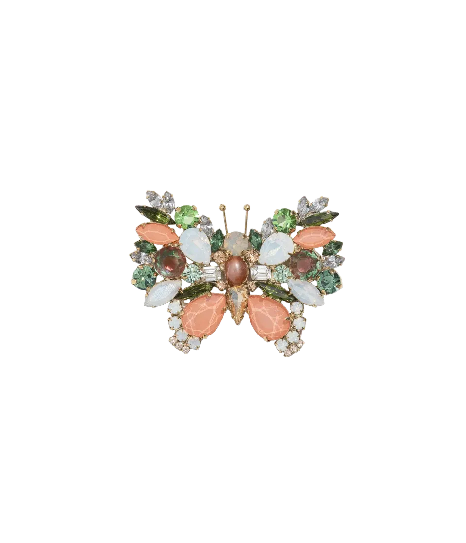 Loren Hope Butterfly brosje medium hvit opal