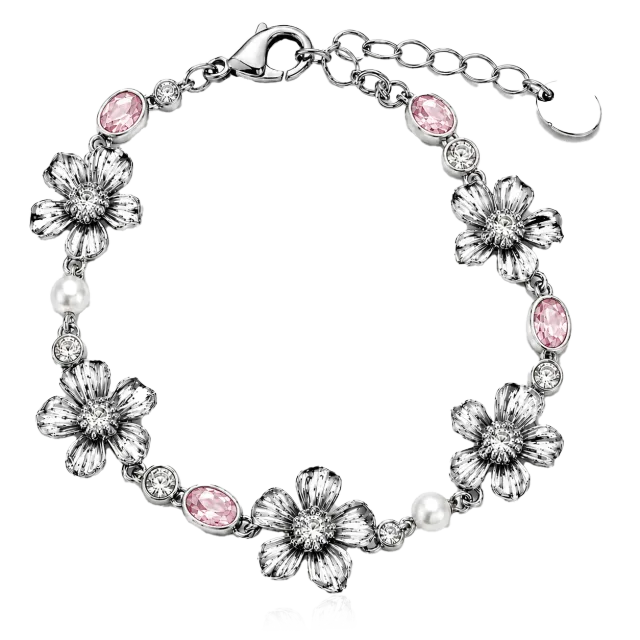 IOAKU La Fleur Garden Armbånd myk rosa gull blomst
