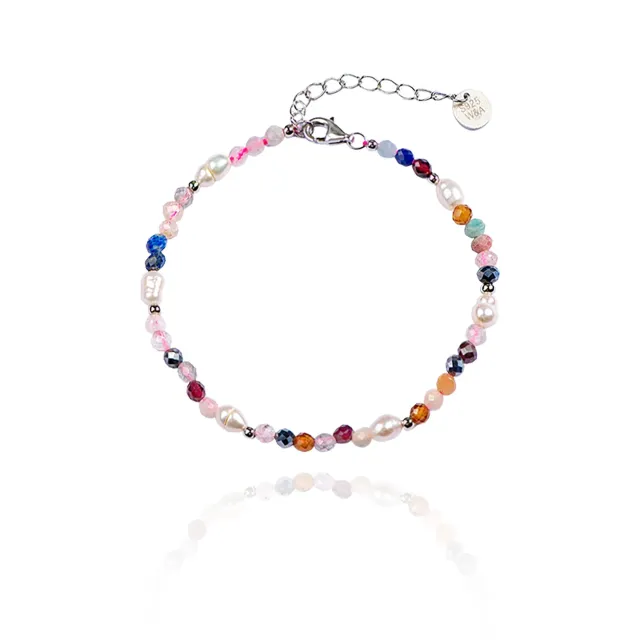 Wioga Esmaralda armbånd sølv perle 15,5-18 cm