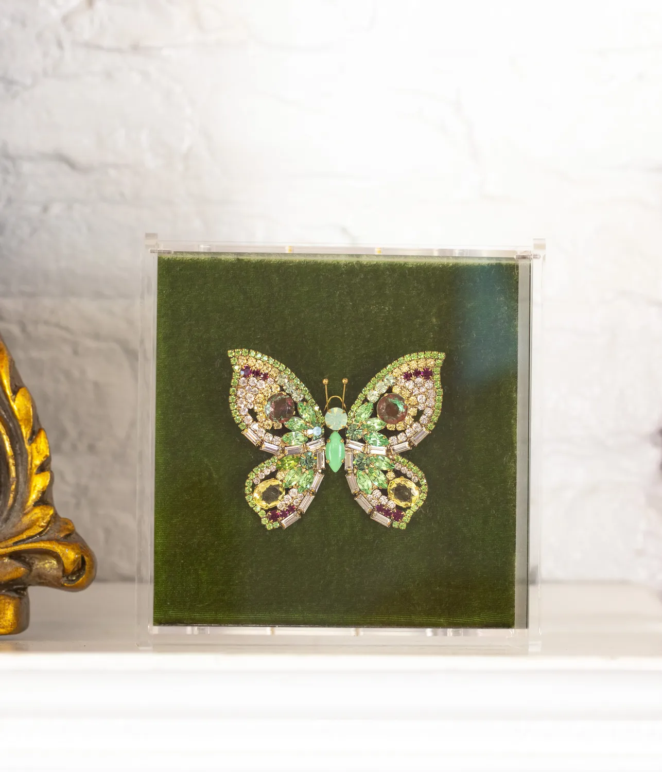Loren Hope Butterfly Large brosje peridot krystall ametyst