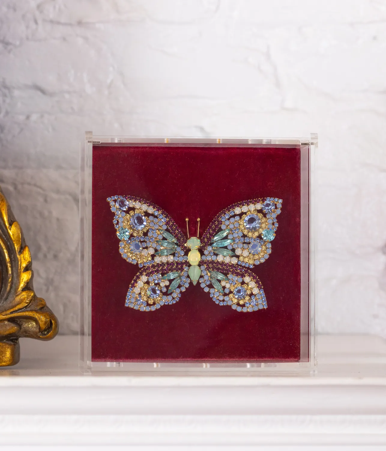 Loren Hope X-Large Butterfly brosje aqua ametyst
