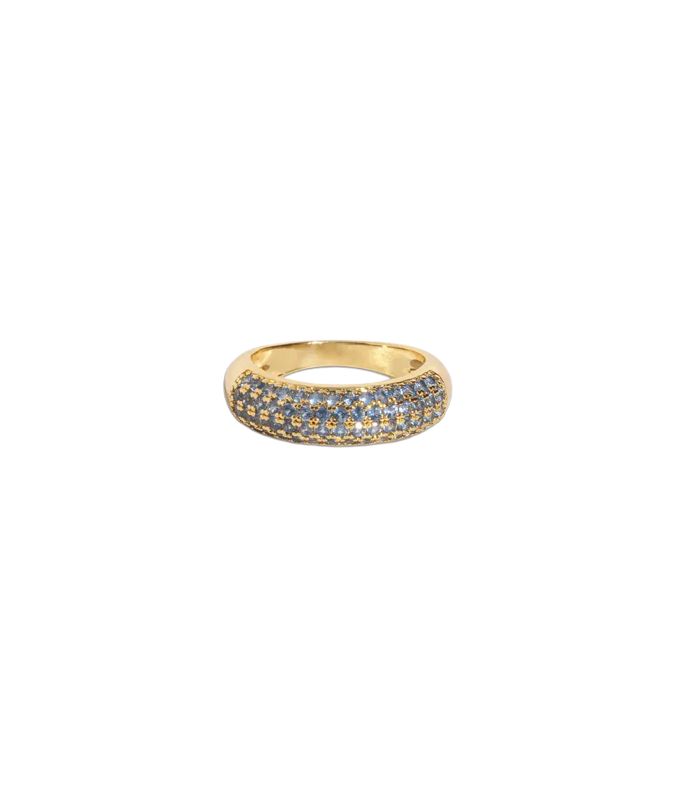 Loren Hope Veyra ring smoked sapphire pavé str 7-8