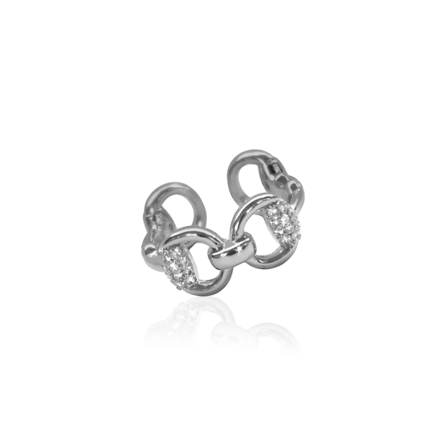 IOAKU Horsebit Sparkle justerbar ring gull messing