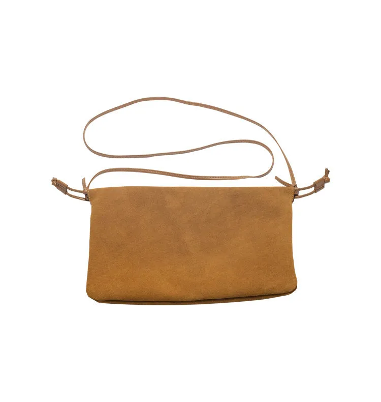 Wos Gia veske semsket brunt skinn clutch