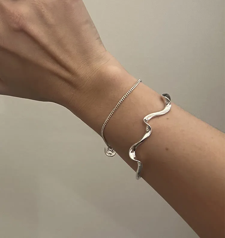 Wos Jana armring sølv bølget cuff 925