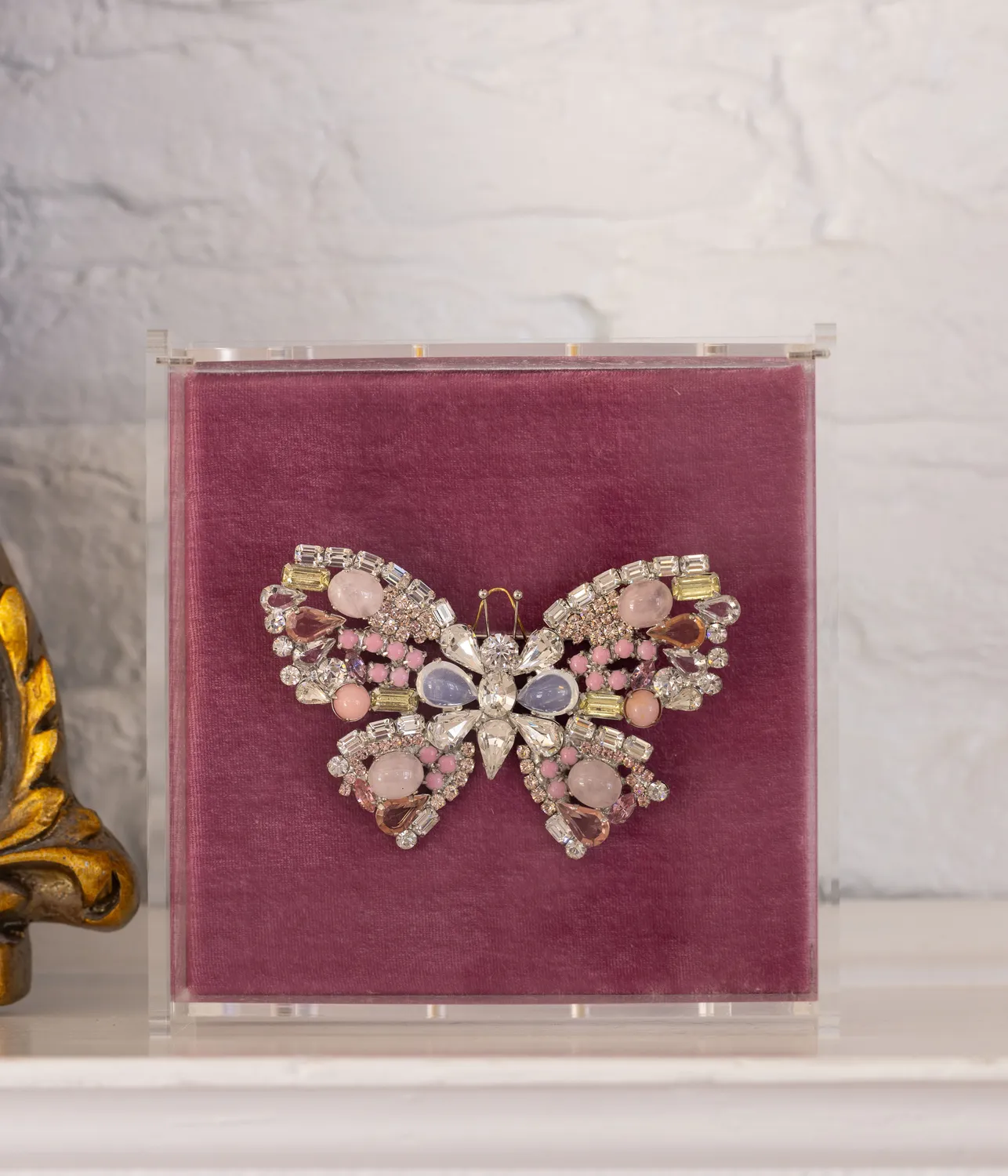 Loren Hope Butterfly X-Large brosje rose quartz unikat