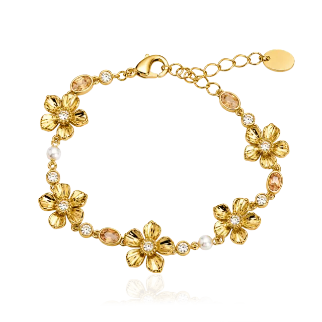 IOAKU La Fleur Sirene Garden armbånd champagne