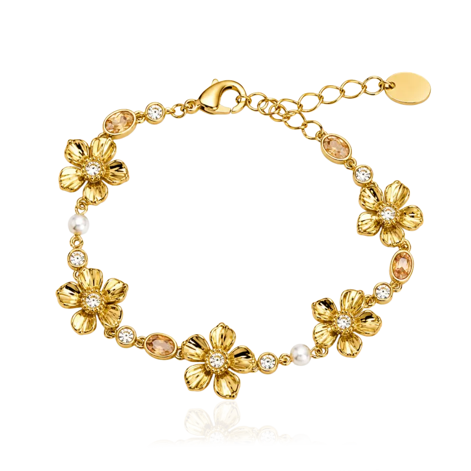 IOAKU La Fleur Sirene Garden armbånd champagne