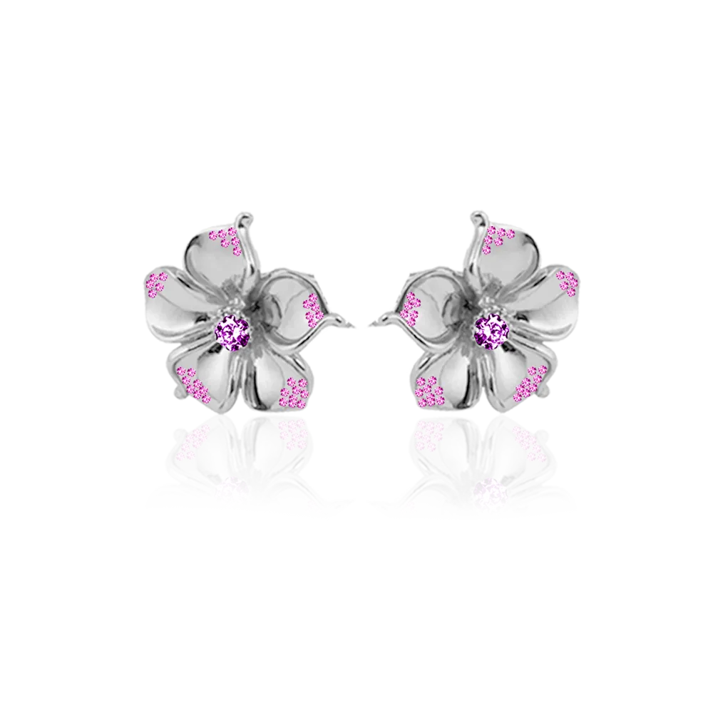 IOAKU La Fleur Crystal øredobber rosa 2,5 cm