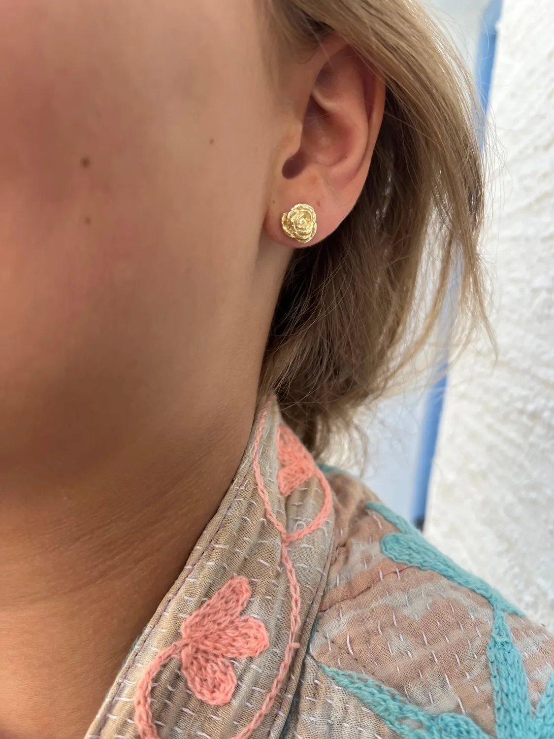 Wioga Diana øreringe forgylt 1 cm rose gull