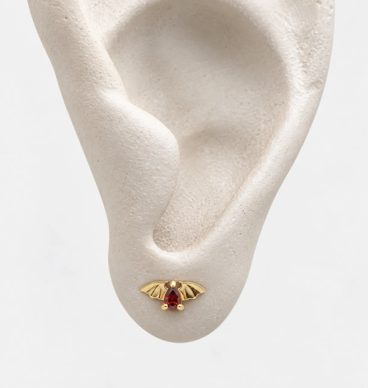 Wos Bat ministud ørestuds gull rød 0,8 cm