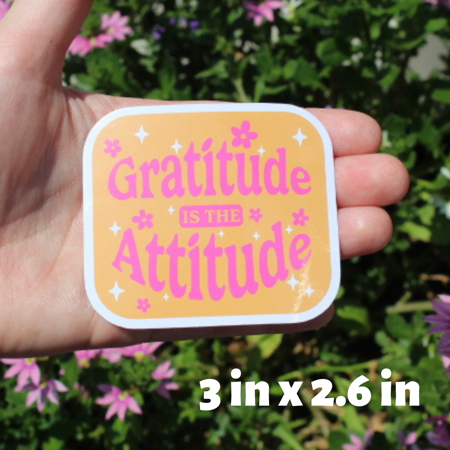 MiniKitty Gratitude Attitude klistremerke vinyl blank