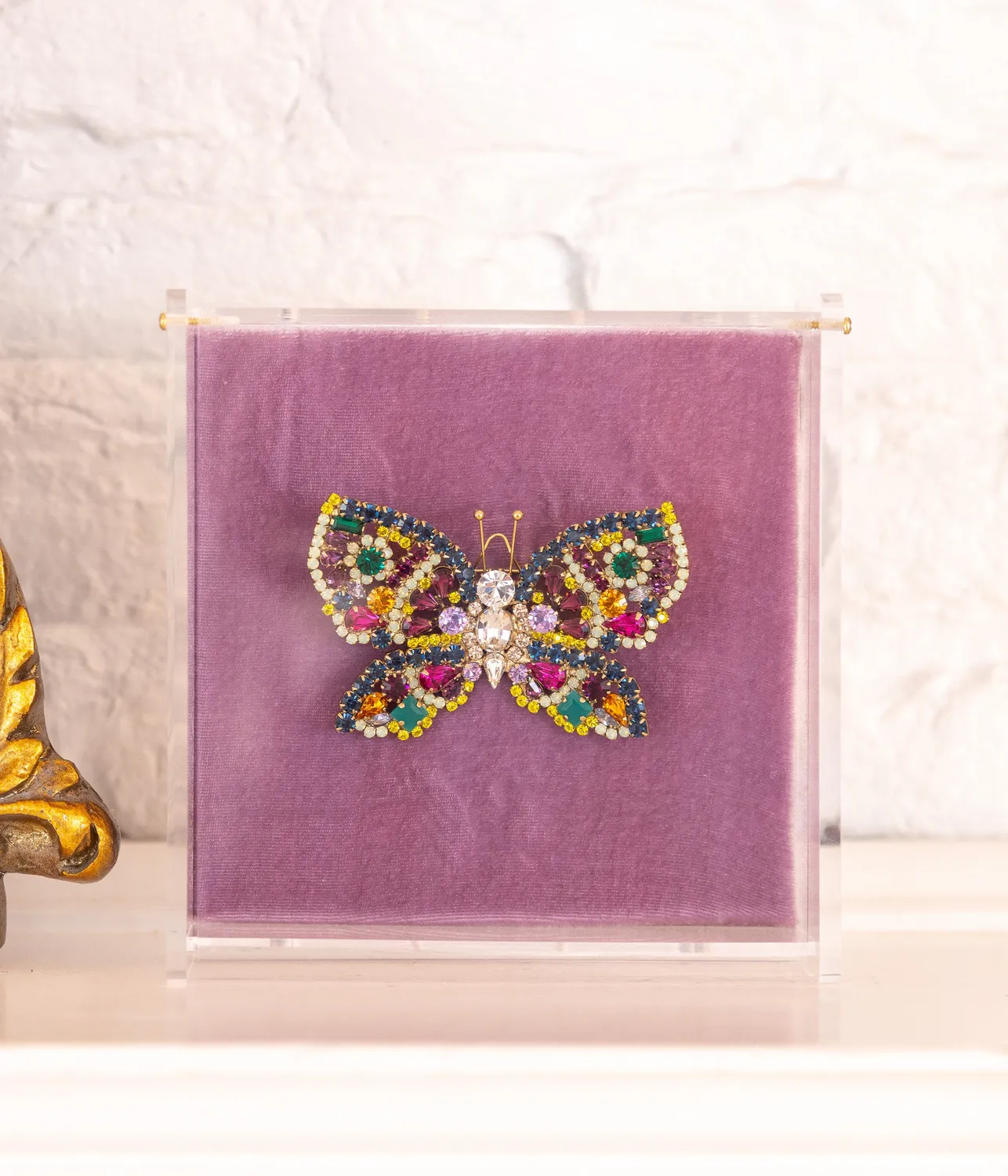 Loren Hope Butterfly brosje emerald 14 cm unik