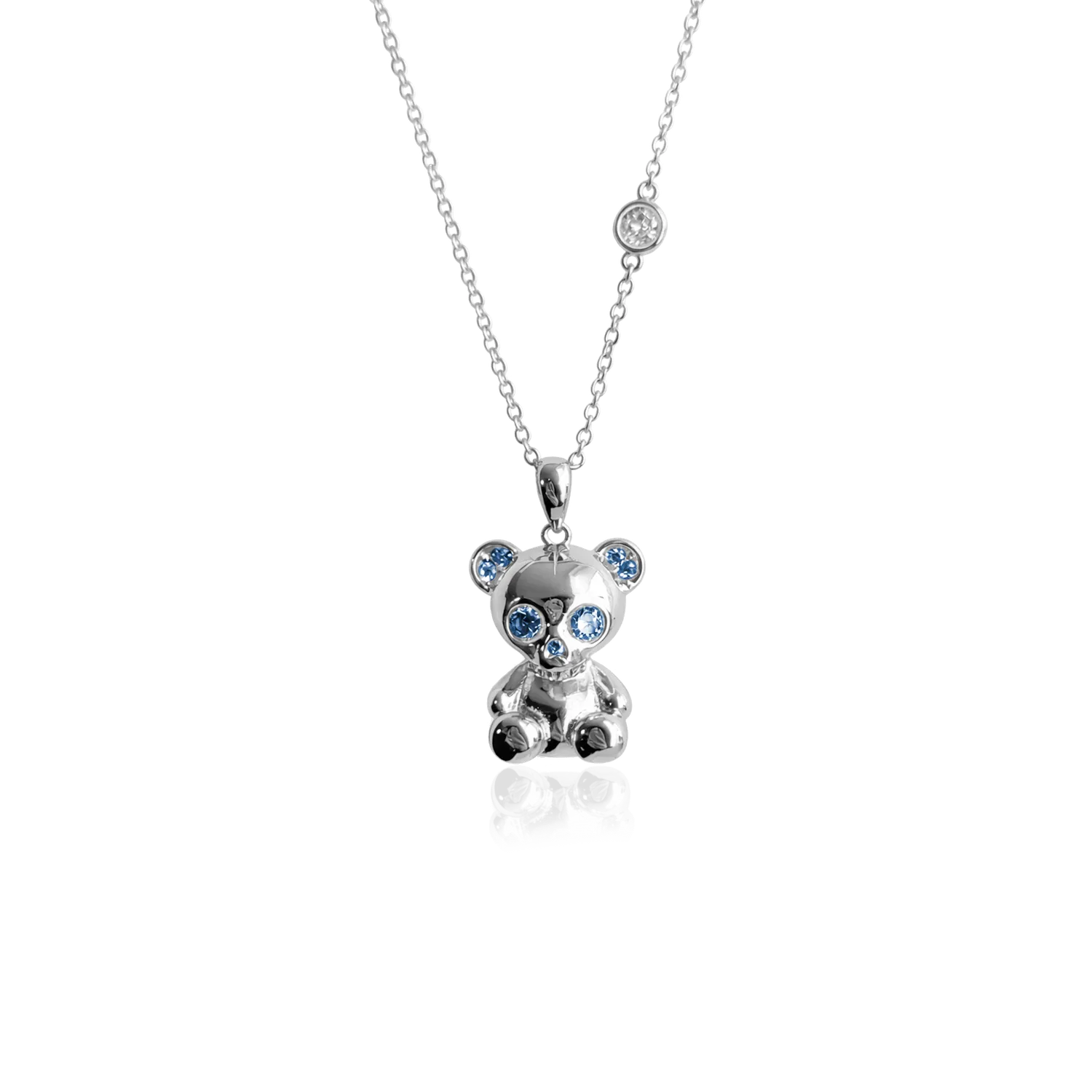 IOAKU Bear Skeleton Blue halskjede gull Teddy