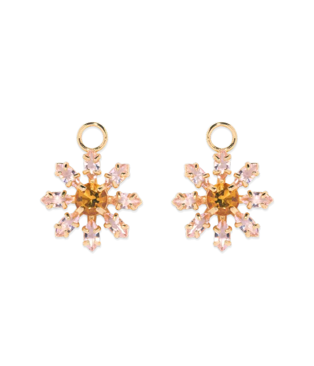 Loren Hope Maisie Flower huggie-charms rosa glass