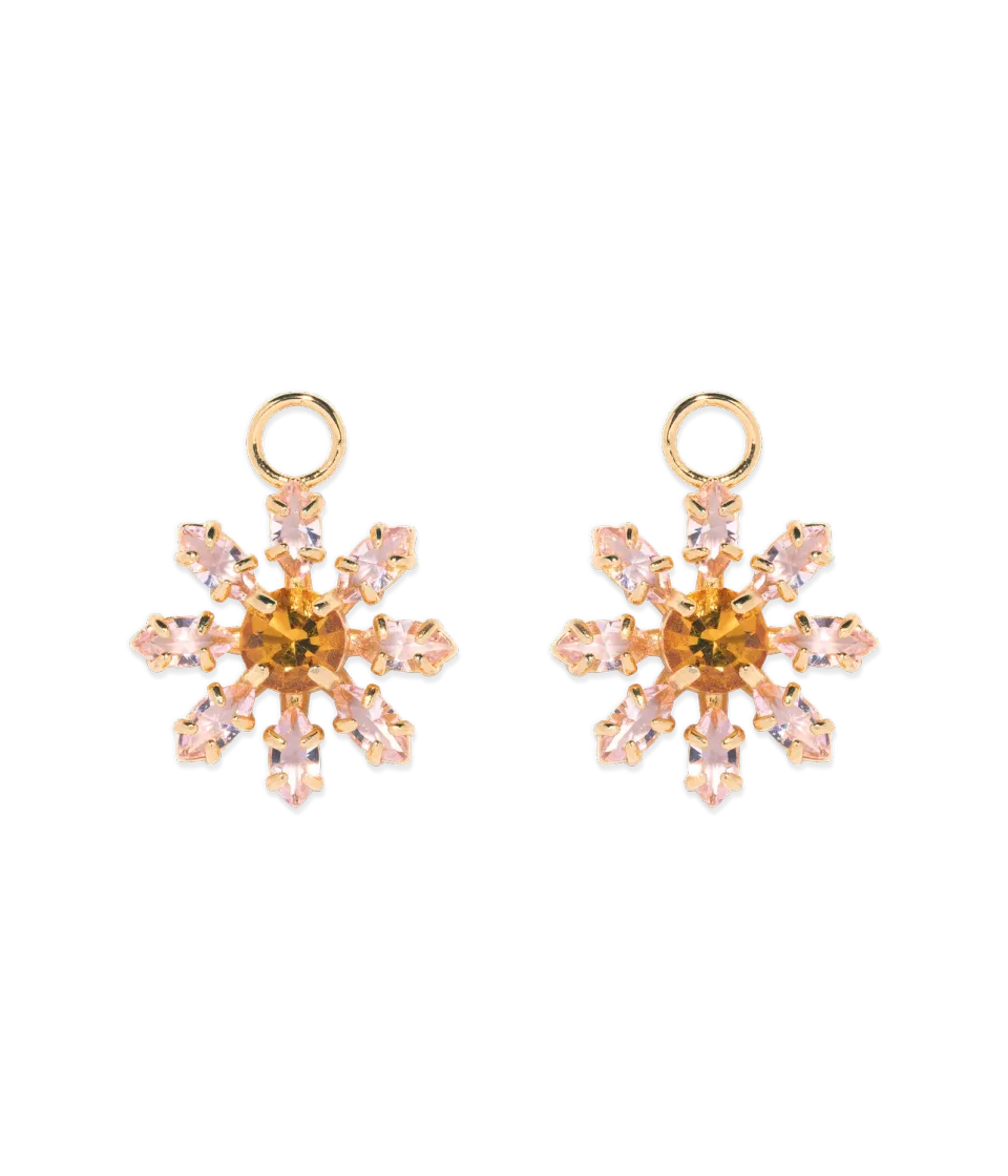 Loren Hope Maisie Flower huggie-charms rosa glass