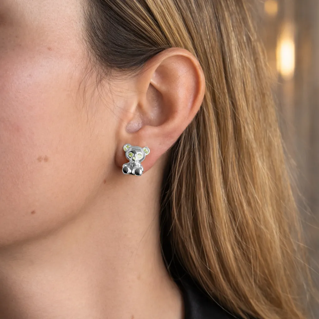 IOAKU Bear Skeleton studs lysegrønn gull