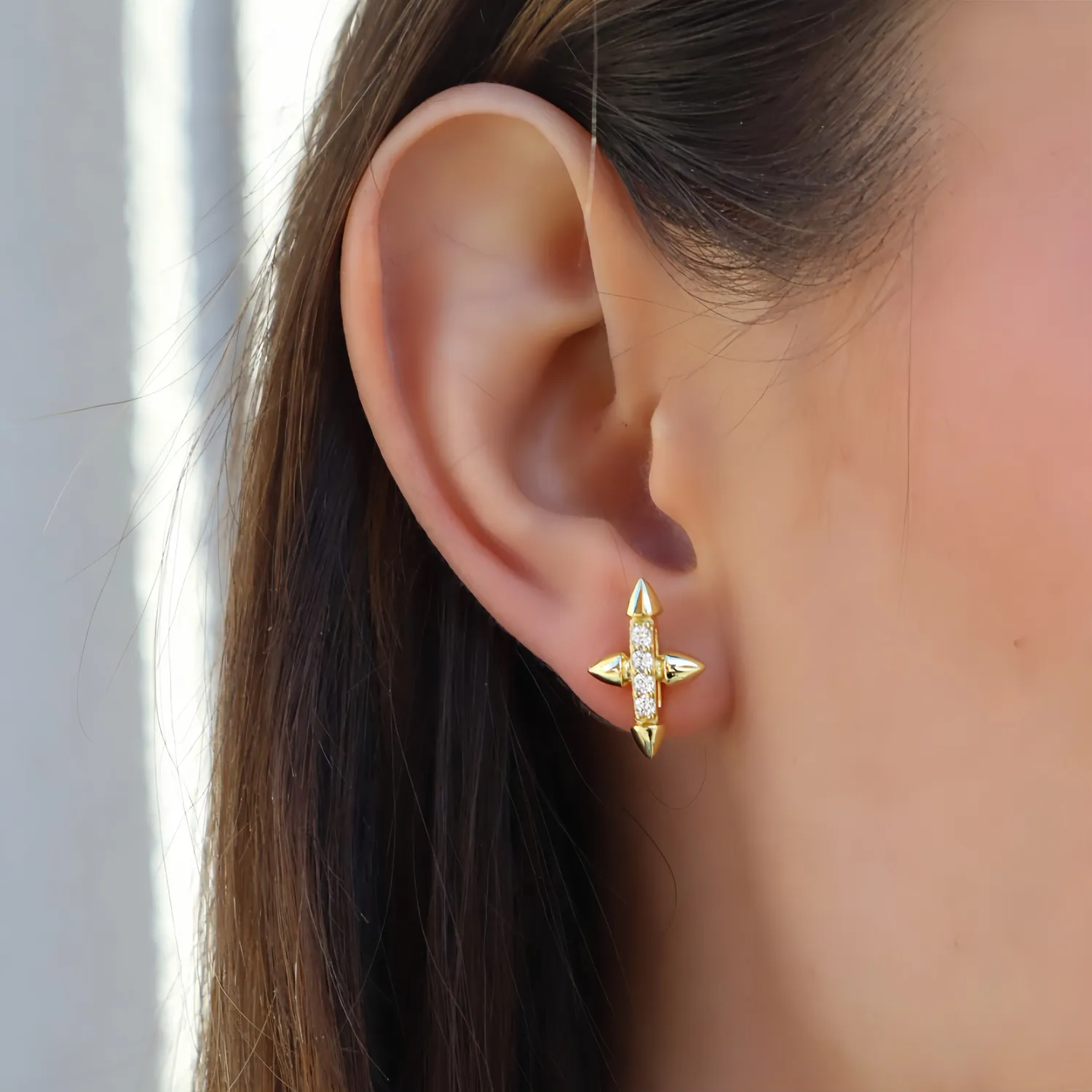 IOAKU Eternal Faith stud øredobber gull nikkelfri