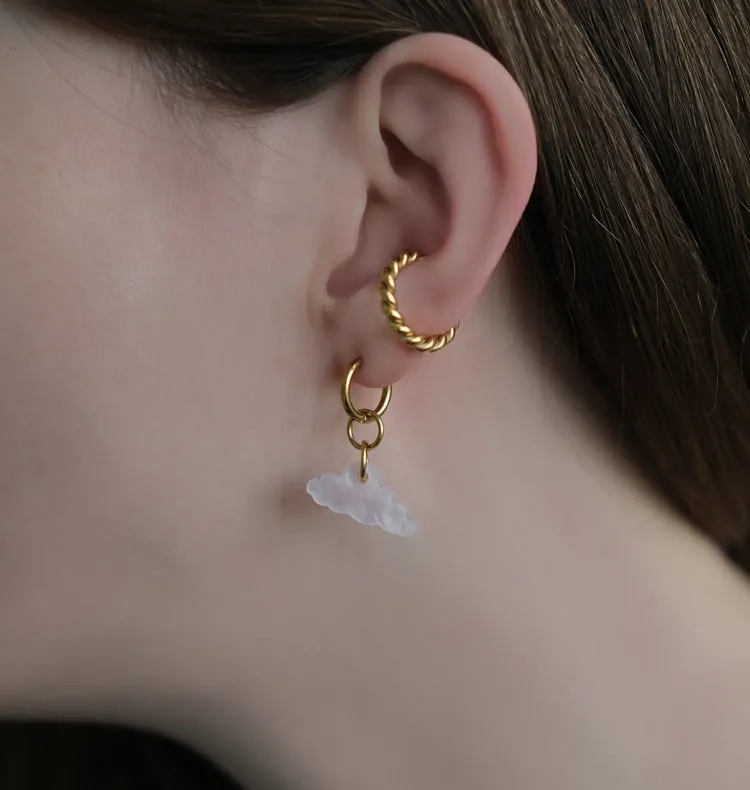 Wos Up Swirl ear cuff gull stål 1,6 cm