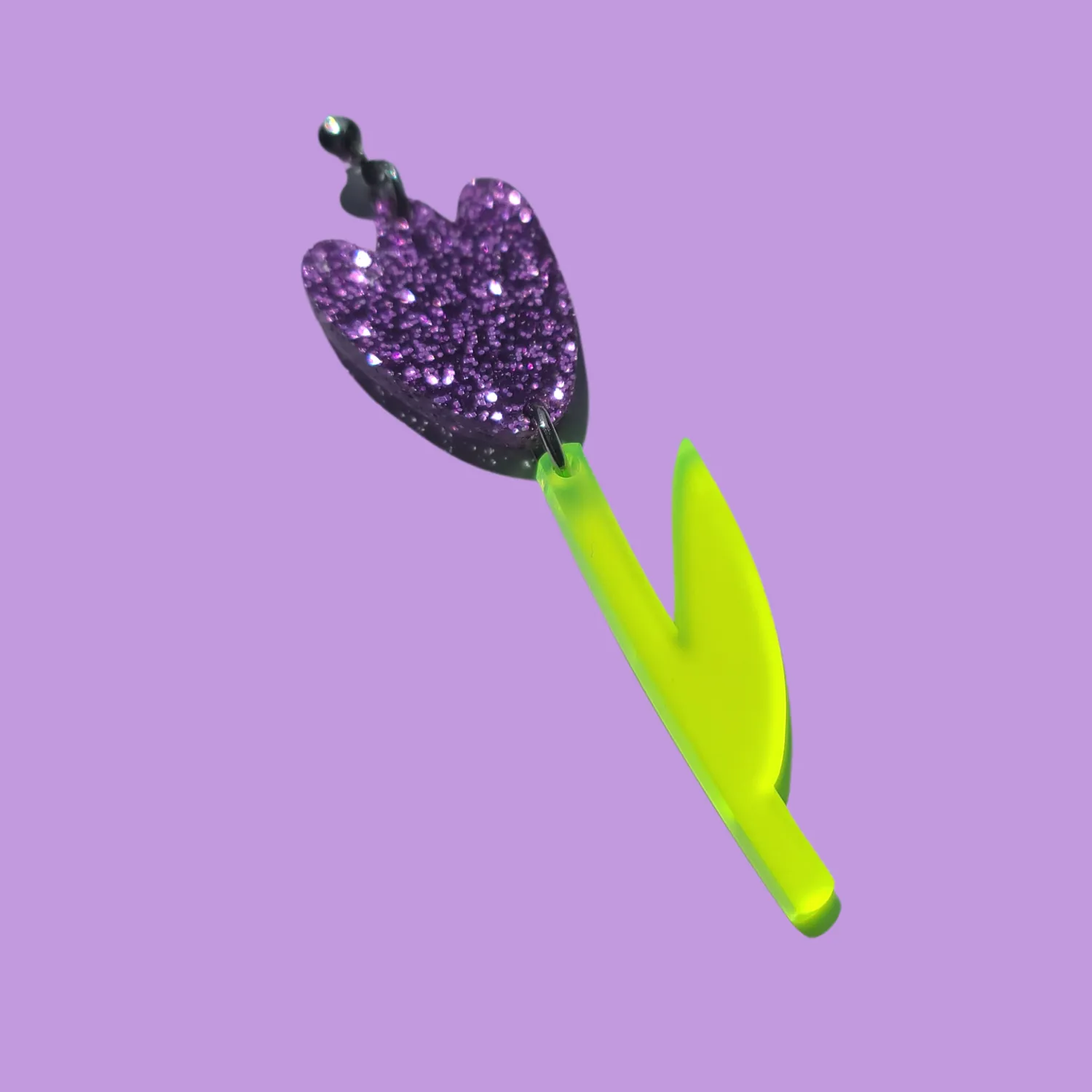MiniKitty Glitter Purple Tulips øredobber lilla