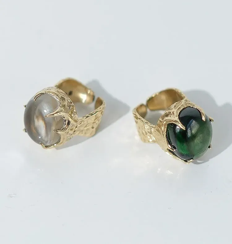 Wos Draco ring messing justerbar stein