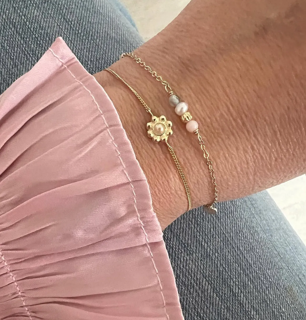Wioga Alona B-8316-GP armbånd perler forgylt
